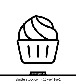 The best Muffin icon vector, illustration logo template in trendy style. Suitable for many purposes.