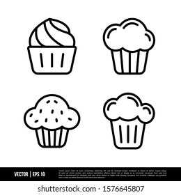 The best Muffin icons vector collection, illustration logo template in trendy style. Suitable for many purposes.