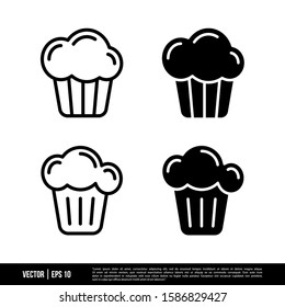 The best Muffin icons vector collection, illustration logo template in trendy style. Suitable for many purposes.