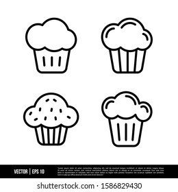 The best Muffin icons vector collection, illustration logo template in trendy style. Suitable for many purposes.