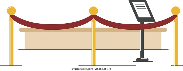 Best Museum Exhibition Barriers Vector Image.