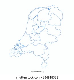 best Netherlands map outline vector