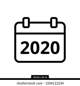 The best New Year 2020 icon vector, illustration logo template in trendy style. Suitable for many purposes.
