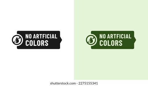 Best No artificial colors label or No artificial colors mark vector in flat style. Simple No artificial colors vector for product labels without the addition of artificial coloring. label vector.