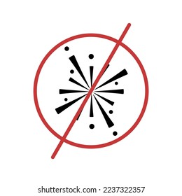The best no firework forbidden sign, vector illustration in trendy style, from new year icons collection, isolated on white background. Editable graphic resources for many purposes.