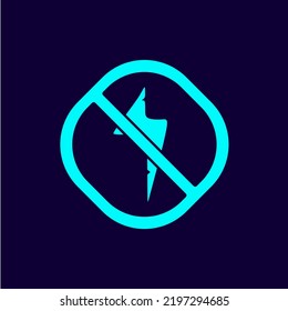 The best No Flash icon vector. Prohibition symbol illustration in trendy style. Suitable for many purpose.