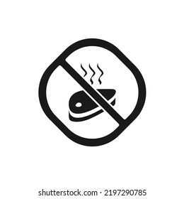 The best No Grill Steak icon vector. Prohibition symbol illustration in trendy style. Suitable for many purpose.