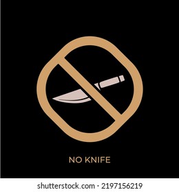 The best No Knife icon vector. Prohibition Symbol illustration in unique style. Suitable for many purpose.