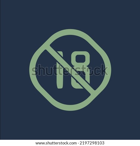 The best No One Under Eighteen Symbol icon vector. Prohibition symbol illustration in trendy style. Suitable for many purpose.