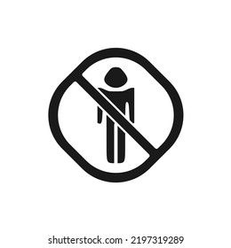 The Best No People Sign Icon Vector. Prohibition Symbol Illustration In Trendy Style. Suitable For Many Purpose.