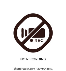 The best No Recording vector icon. Prohibited video icon. No video camera icon. Symbol illustration with unique design style. Suitable for many purpose.