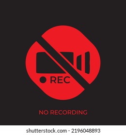 The best No Recording vector icon. Prohibited video icon. No video camera icon. Symbol illustration with unique design style. Suitable for many purpose.