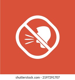 The best No Screaming icon vector. Prohibition symbol illustration in trendy style. Suitable for many purpose.