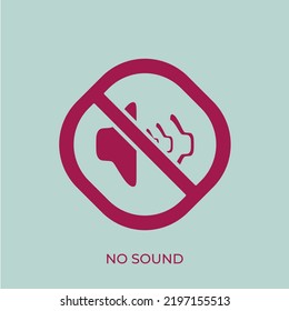 El mejor vector de icono Sin sonido. Ilustración de símbolo de prohibición en estilo único. Idóneo para muchos fines.