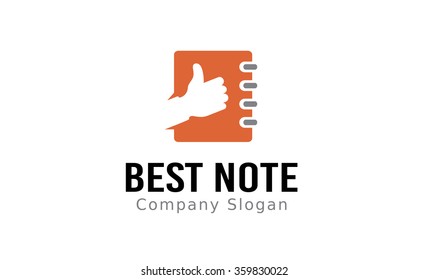 Best Note book thumb Logo Vector Design Illustration