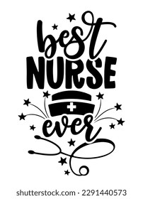 Best nurse ever - Stethoscope shape with text - STOP coronavirus, doctor t-shirt. Nursing, doctor, practitioner, nurse practitioner t shirt design template, speech bubble design.