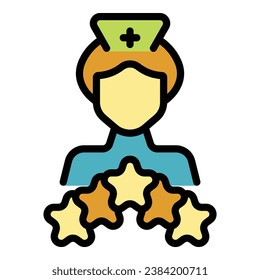 Best nurse icon outline vector. Health doctor. Clinic care color flat