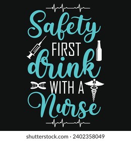 Best nurse or nursing typography or graphics tshirt design