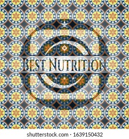 Best Nutrition arabic badge. Arabesque decoration.