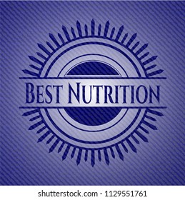 Best Nutrition badge with denim texture
