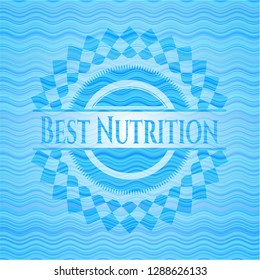 Best Nutrition sky blue water emblem.
