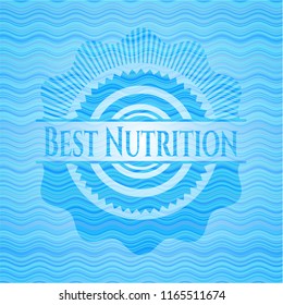 Best Nutrition water wave representation emblem.