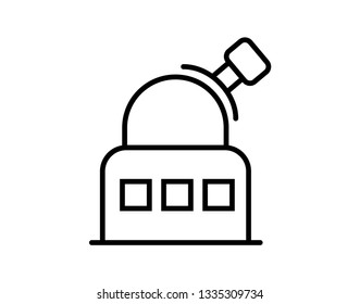 Best Observatory icon. Flat style icon design. UI. Illustration of observatory icon. Pictogram isolated on white. Ready to use in web design, apps, software, print. - Illustration 