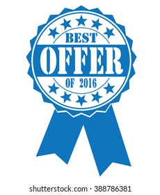 best offer of 2016  icon on a white, vector illustration