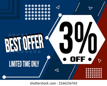 Best Offer 3 Banner 3 Off Stock Vector (Royalty Free) 2166156763 ...
