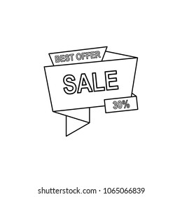 best offer 30 of discounts icon. Element of sale signs for mobile concept and web apps. Thin line icon for website design and development, app development. Premium icon on white background