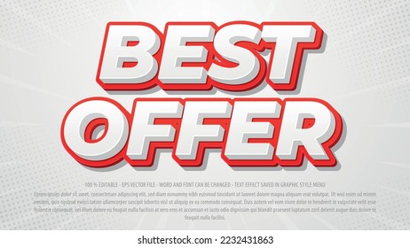 Best offer 3d style editable text effect template