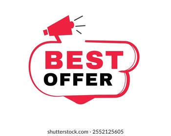 Best offer badge, label icon flat style isolated for Advertising, Promo, banner vector template or web element.
