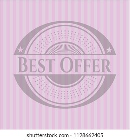 Best Offer badge with pink background