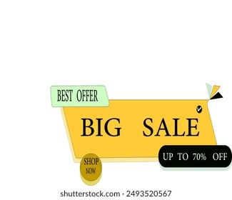 Bestes Angebot Schwarz und Gelb Hintergrund Sonderangebot 70% Rabatt Sale Tag und Banner