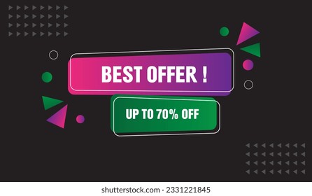 Best Offer Banner design with modern elements on black background