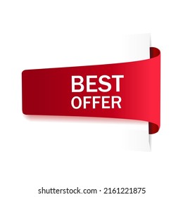 Best offer banner design, vector illustration special discount label.