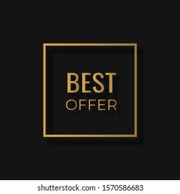 best offer banner. promotion black and gold banner design. vector business image