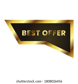 Best offer banner sale design. golden and black color banner sale. price tag design