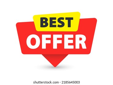 Bestes Angebot - Banner, Sprechblase, Etikett, Aufkleber, Multifunktionsvorlage. Vektorgrafik