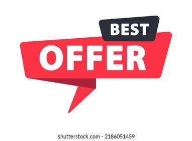 Best Offer - Banner, Speech Bubble, Label, Sticker, Ribbon Template. Vector Stock Illustration