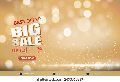 best offer big sale dscount template banner with blank space for product sale with abstract gradient brown and yellow background design1
