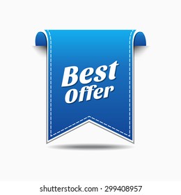 Best Offer Blue Vector Icon Design