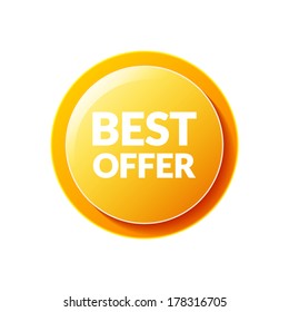 Best Offer Button Vector, Easily Editable