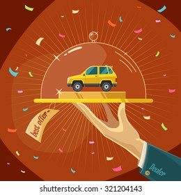 Best offer. Cars for sale. Illustration for advertising, design and web.