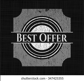 Best Offer chalkboard emblem on black board