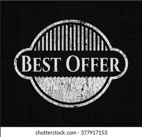 Best Offer chalkboard emblem written on a blackboard