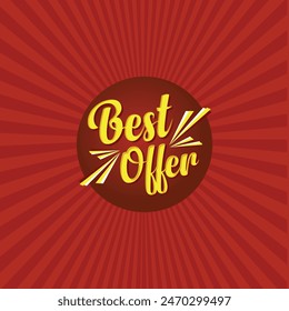 Best Offer Circle Logo Design Vector. Advertising, Retail, Electronics, Textiles, Sale, Promotional.