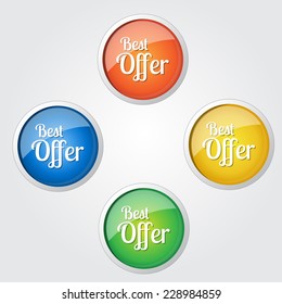Best Offer Colorful Vector Icon Design