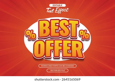 Best offer editable text effect