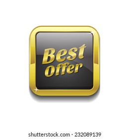 Best Offer Gold Vector Icon Button